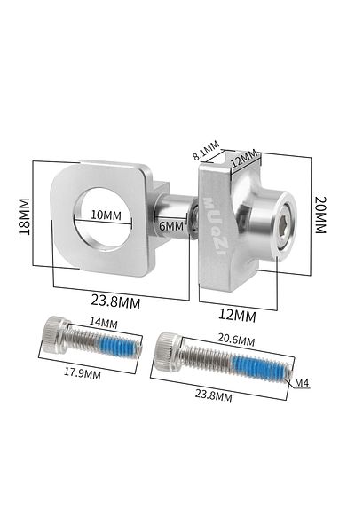 Choice Silver 1pc Single Speed Bike Chain Tensioner Bolt Screw Aluminum Alloy Cycling Chain Adjuster Tensio