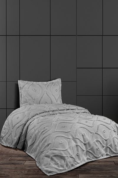 CANDAN ÇEYİZ Eyelet Arlina Geo Modern Single Multi-Purpose Cover Bedspread