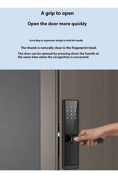 sharpdo Smart Home Fingerprint/Password/Swipe/Key Smart Lock for Indoor Bedrooms and Offices
