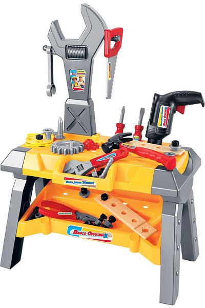RS Toys Banc de lucru cu scule pentru copii, accesorii, unelte incluse, 42 piese diferite, 71 cm inaltime