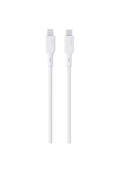 AUKEY Nylon Braided USB-C To Lightning Cable 1m White