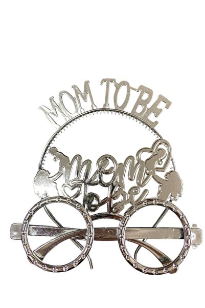 PM Koncept za zabavu Mika Crown - set naočara, okrugle, za buduću mamu, srebrne