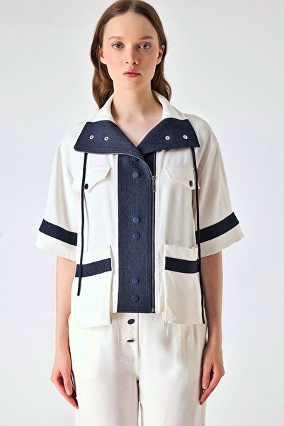 FEVER Denim mixli yakalı astarsız ceket