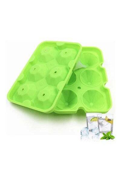 HALAMODO 6 Grids Silicone Diamond Shaped Ice Cube Trays With Spill-Resistant Removable Lid And Small Funnel G