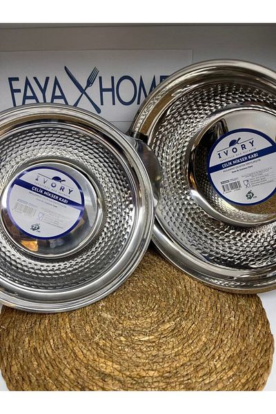 FAYA HOME Ivory 2-Piece Steel Mixing Bowl (27&29cm)