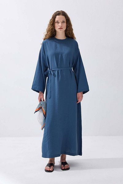 Hooopstore Βασικό φόρεμα Lyocell Cupra Indigo