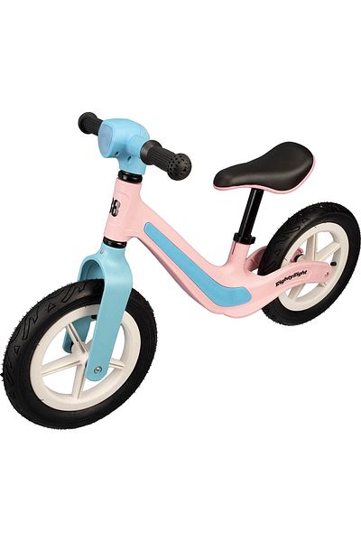 ACTION ONE Toddler balance bike with lights and music, inflatable rubber wheels, 12 inches, pink