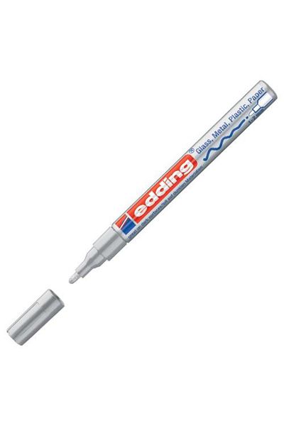 Edding قلم تحديد دائم للطلاء 751 برأس مستدير - فضي