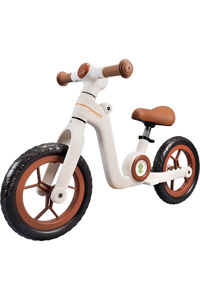 ACTION ONE Bicicleta fara pedale pentru copii Little Dino, 12 inch, alb