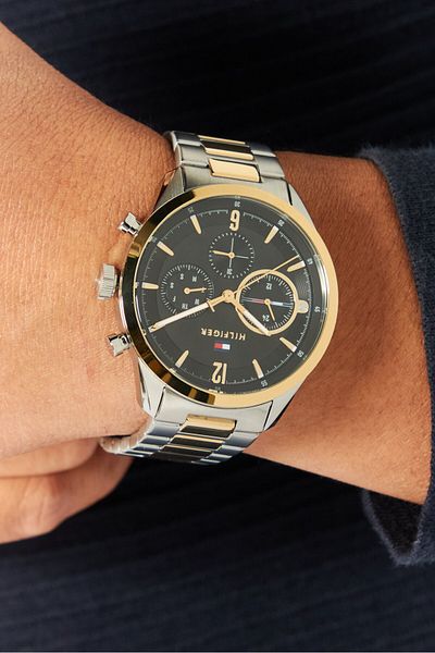Tommy Hilfiger Men 1791944 Round Watch 44mm, Silver