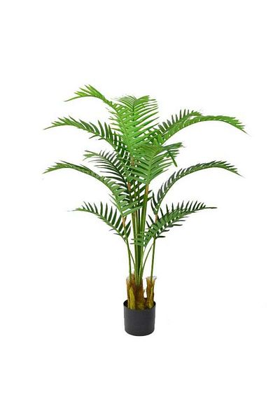 DRAMA HOME Artificial Palm Tree in a Green/Black Pot 120cm