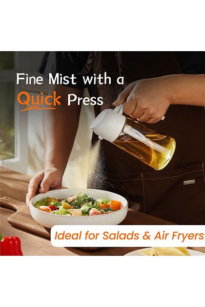 Generic 470ml Olive Oil Spray Bottle – 2-in-1 Oil Dispenser & Air Fryer Accessory for Cooking, Salad, BBQ