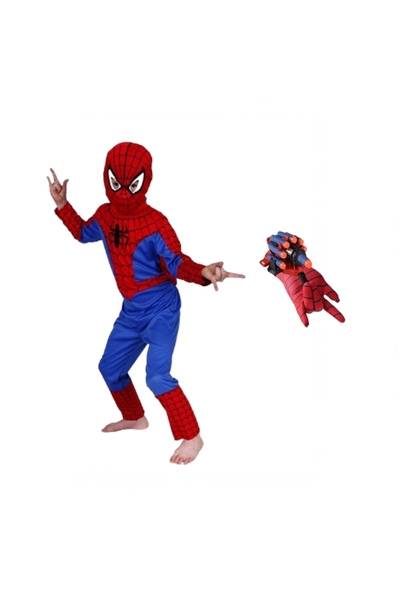 Depox Kostým Spidermana a sada na odpaľovanie rukavíc so 7 prísavkami na špon...