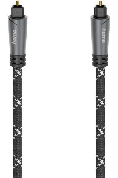 Hama 205139 Audio Fibre Optical Cable with ODT Toslink Plug, 1.5 m Length, Black