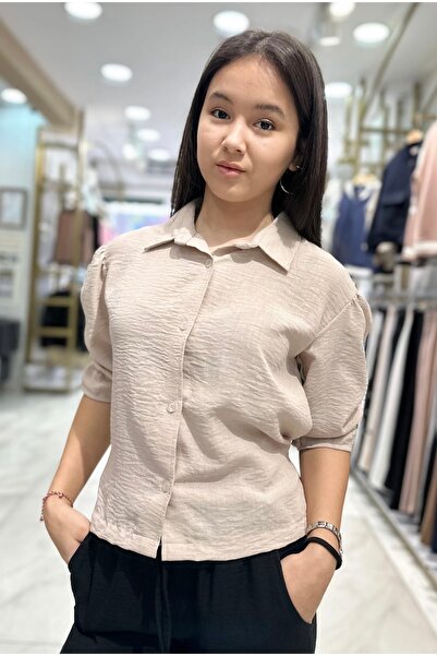 Minimoda Kids Kız Çocuk Düğmeli Belinde Kuşak Detaylı Bluz