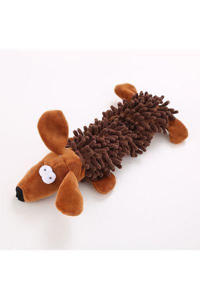 Choice see details Brown Dog Pet Dog Plush Toy Animal Shape with Squeaky for Small Dogs Puppy Chew Cleanin
