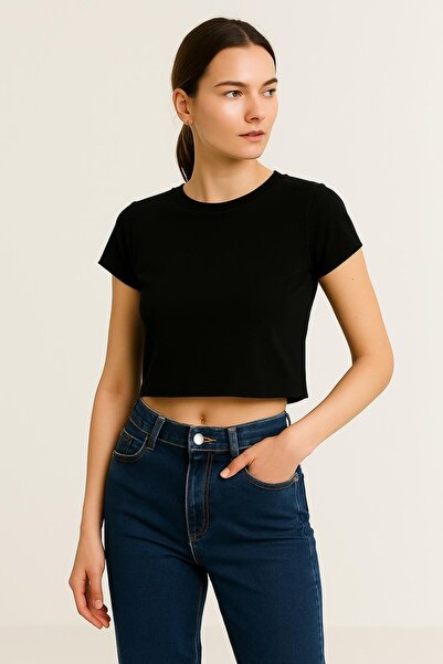 HAKKE Μπλουζάκι με ριμπ γιακά