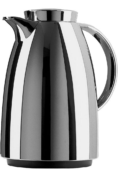 emsa Auberge 1.0L Chrome Vacuum Flask, screw top, long heat/cold retention, ideal for outings.