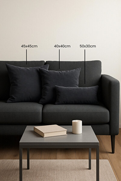 Gauze Fabric Design Pernă neagră din seria Velvet, husă de pernă