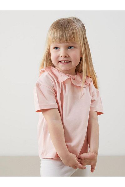 LC Waikiki Baby Collar Embroidered Baby Girl Blouse and Leggings 2-Piece (S5)