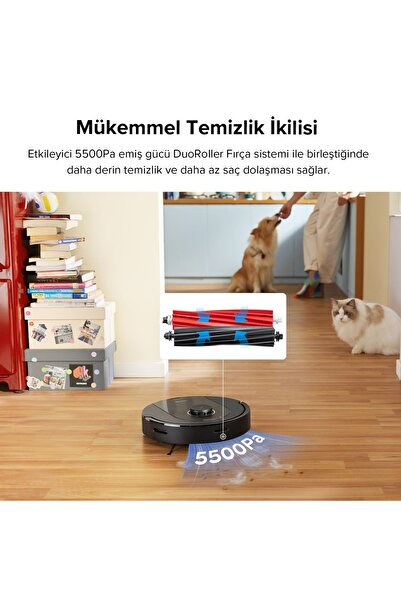 Roborock Q5 Pro Siyah Akıllı Robot Süpürge Siyah