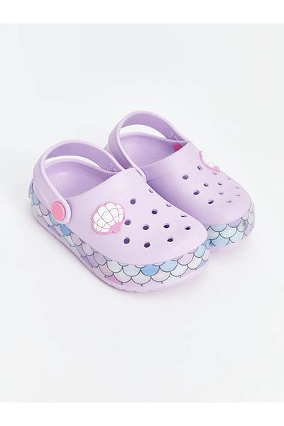 LC Waikiki Lcw Steps Lilac Printed Baby Girl Beach Sandals with Lighted Soles
