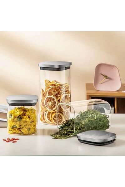 LUXE Square Borosilicate Glass Sealed Vacuum Food and Pulse Storage Container – Airborne Thermisil Kava