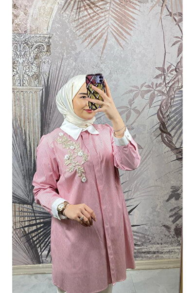 FUAT GÜRSEN Stone Embroidered Floral Patterned Cotton Tunic