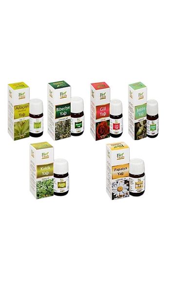Bio Vitals 6-Pack Aromatic Massage and Skin Care Oil - Sage, Rosemary, Rose, Thyme, Chamomile and Jojoba