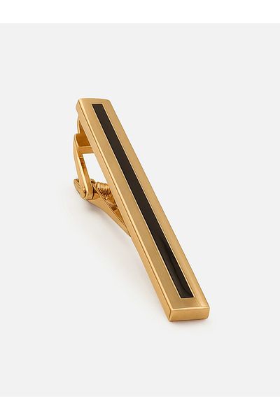 Milleniva Striped Gold Tie Clip