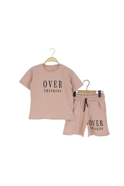 Atabay Kids ATABAY 229-04-25 ΚΟΡΙΤΣΙΚΟ ΚΟΣΤΟΥΜΙ ΜΕ ΣΟΡΤΣ OVER THINKING PRINTED 13/16 YEARS