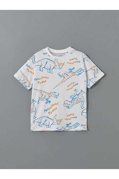 LC Waikiki Tricou pentru băiat cu imprimeu cu decolteu