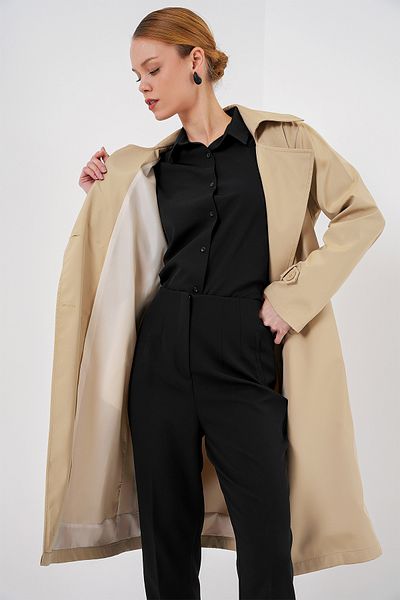 Bigdart K. Beige 5918 Trenchcoat mit zweireihigem Kragen