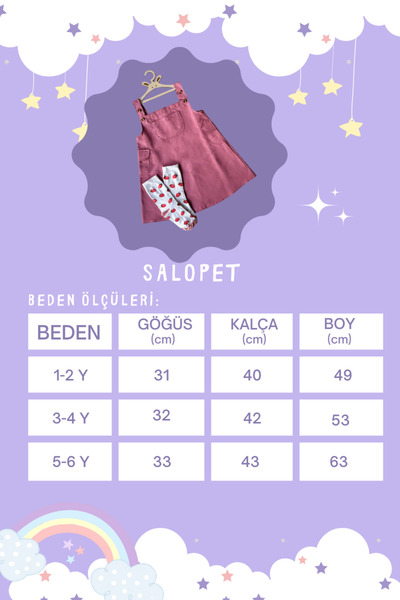 Ceylan Otantik Black Duck Linen Children's Skirted Salopet