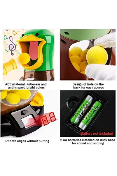 Yelajoy Kids Shooting Toy Set,Duck Score Target,Number Display,Sound Prompt,24 Foam Balls,for Children 3+