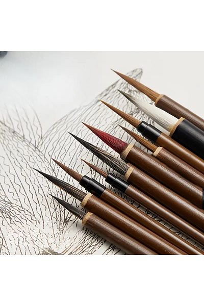 Sanathobi Release Brush Set, Porcelain, Ceramics, Gilding, Miniature, Flower Painting, Painting 14 Pieces-Set