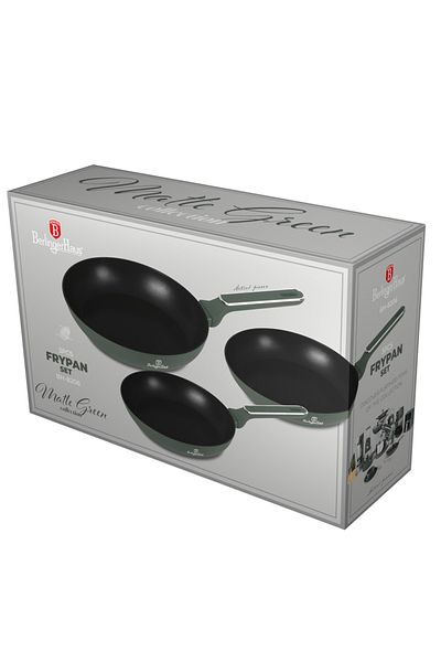 Berlinger Haus Set Of 3 Pans Green Matte Bh 8206, Non-stick, Green