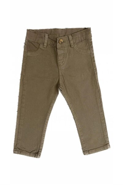minny max Bej Renk Gabardin Kumaş Beli Ayarlanabilir Lastikli Çocuk Pantolon