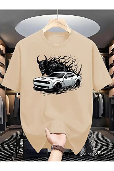 LAND MODA Ležerna grafička majica "Auto" T-shirt za muškarce - okrugli izrez,...