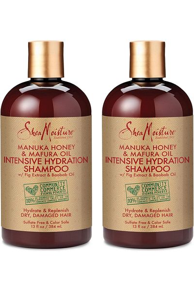 Shea Moisture Manuka Honey & Mafura Oil Intensive Hydration Shampoo 13 Fl Oz (Pack of 2)