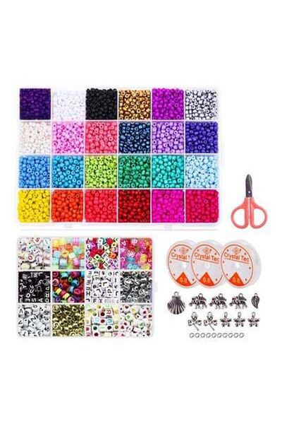 HALAMODO Seed and Alphabet Beads Jewellery Making DIY Bracelet Craft Kit