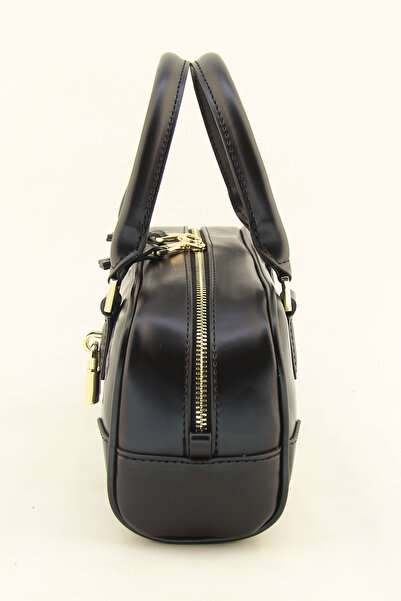 HNB Women's Black Baguette Bag with Padlock