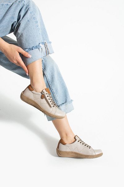 Getcho Pantofi casual de damă Dobran din piele naturală argintie