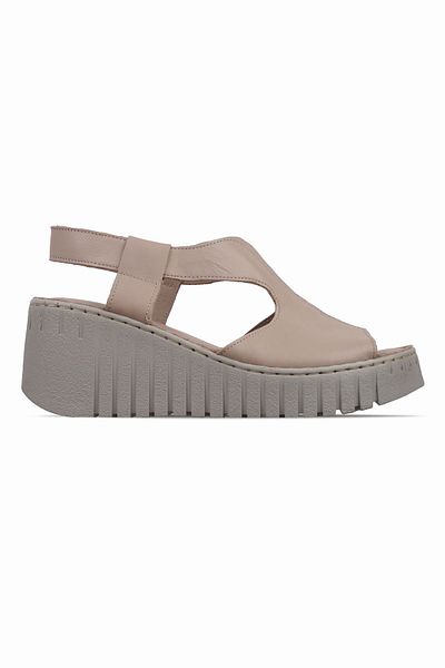 Lal Shoes & Bags Sandale cu talpă înaltă pentru femei Misha, din piele naturală, cu detalii din cauciuc, pantofi- nurcă