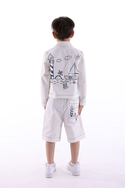 Ozmoz By Mukadder Özden White Spring Boy's Coat
