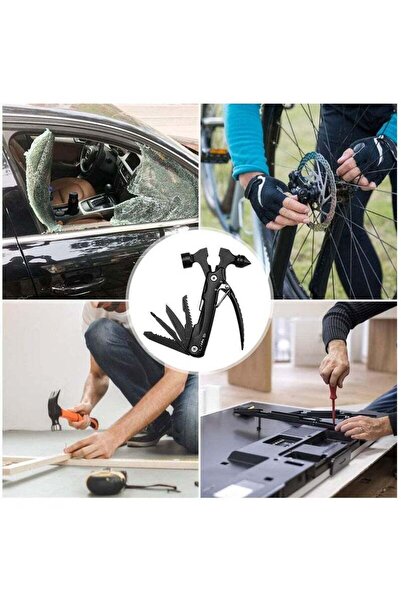 COOYA 12 in 1 Multitool Hammer, 3CR13 Stainless Steel,With Pliers,Portable,Durable,Wide Application