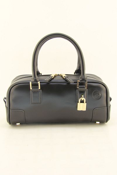HNB Women's Black Baguette Bag with Padlock
