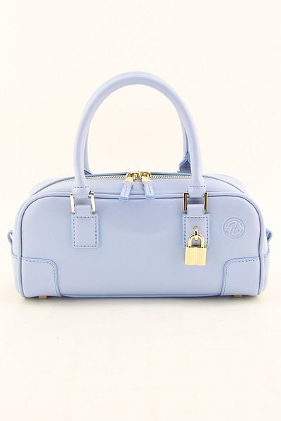 HNB Women's Blue Baguette Bag with Padlock