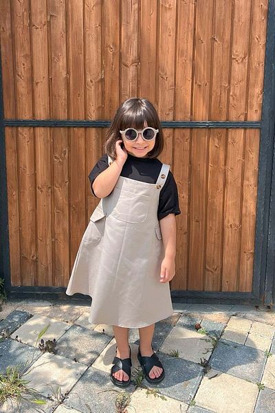 Ceylan Otantik Stone Duck Linen Children's Skirted Salopet