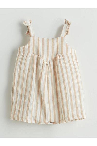 LC Waikiki Striped Baby Girl Muslin Jumpsuit
